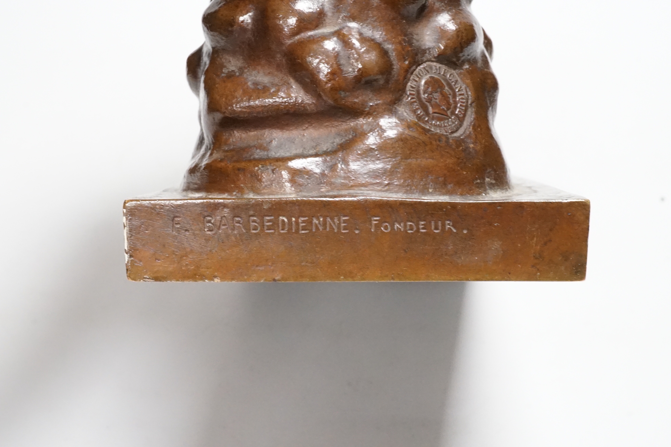A bronze model of Spinario, F. Barbedienne foundry, 24cm